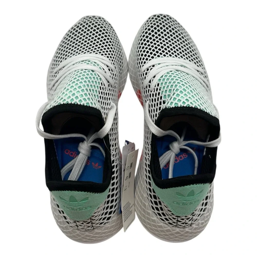 Adidas Deerupt‎ Runner Running Shoes Mens 11.5 Black/Green/White Sneakers B28076